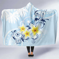FSM Chuuk Constitution Day Hooded Blanket Polynesian Curves Plumeria - Polynesian Pride