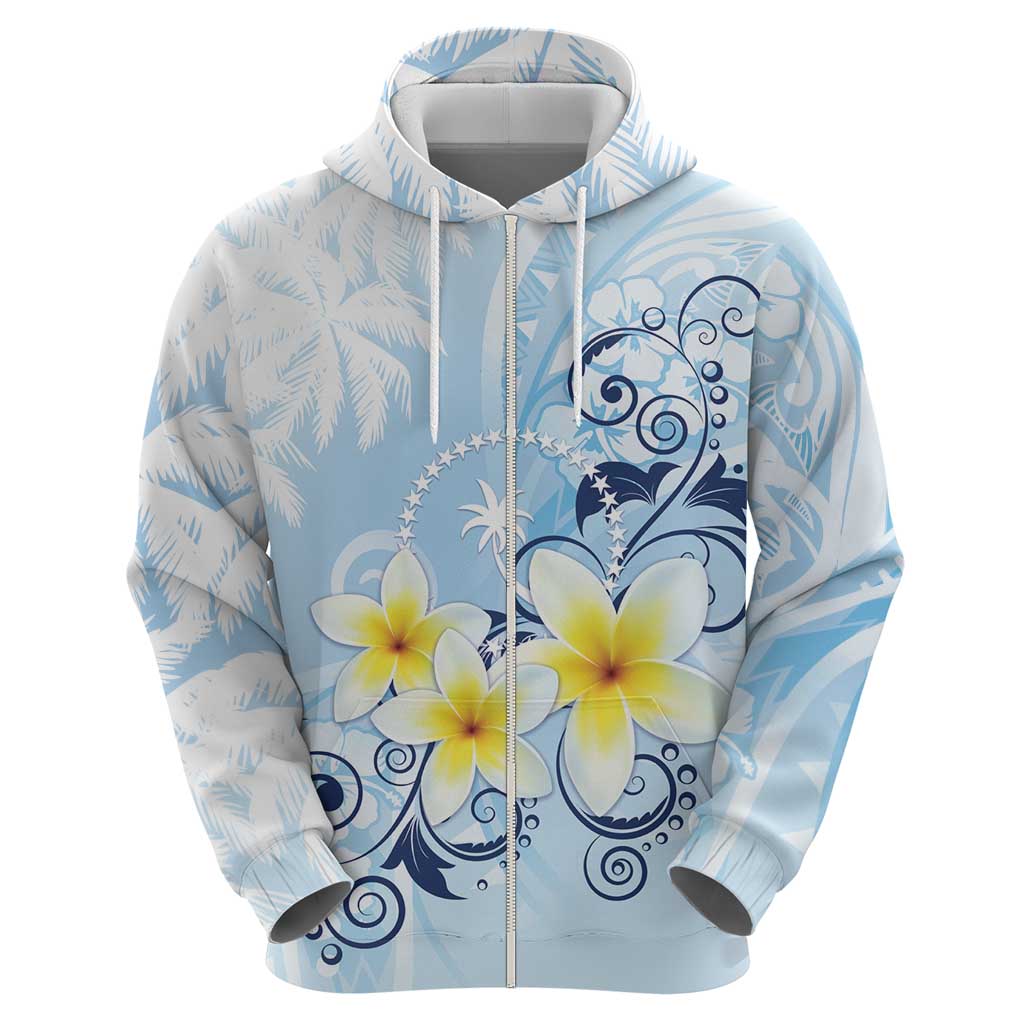 FSM Chuuk Constitution Day Hoodie Polynesian Curves Plumeria - Polynesian Pride