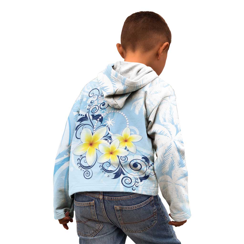 FSM Chuuk Constitution Day Kid Hoodie Polynesian Curves Plumeria - Polynesian Pride