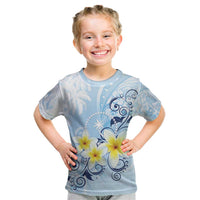 FSM Chuuk Constitution Day Kid T Shirt Polynesian Curves Plumeria - Polynesian Pride