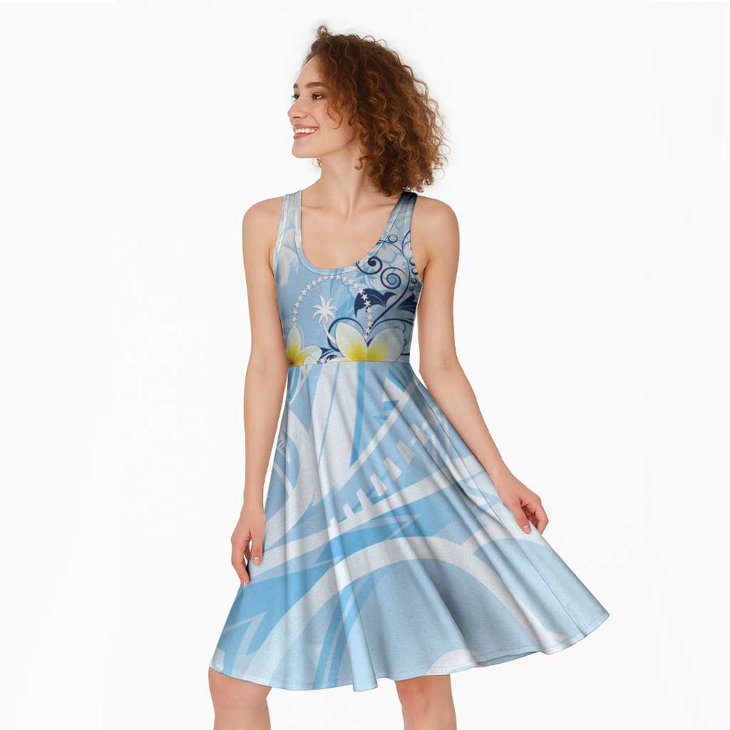 FSM Chuuk Constitution Day Midi Dress Polynesian Curves Plumeria - Polynesian Pride