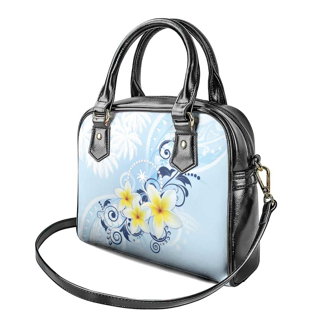 FSM Chuuk Constitution Day Shoulder Handbag Polynesian Curves Plumeria - Polynesian Pride