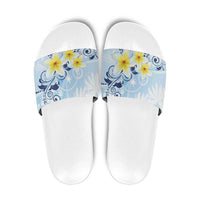 FSM Chuuk Constitution Day Slide Sandals Polynesian Curves Plumeria - Polynesian Pride