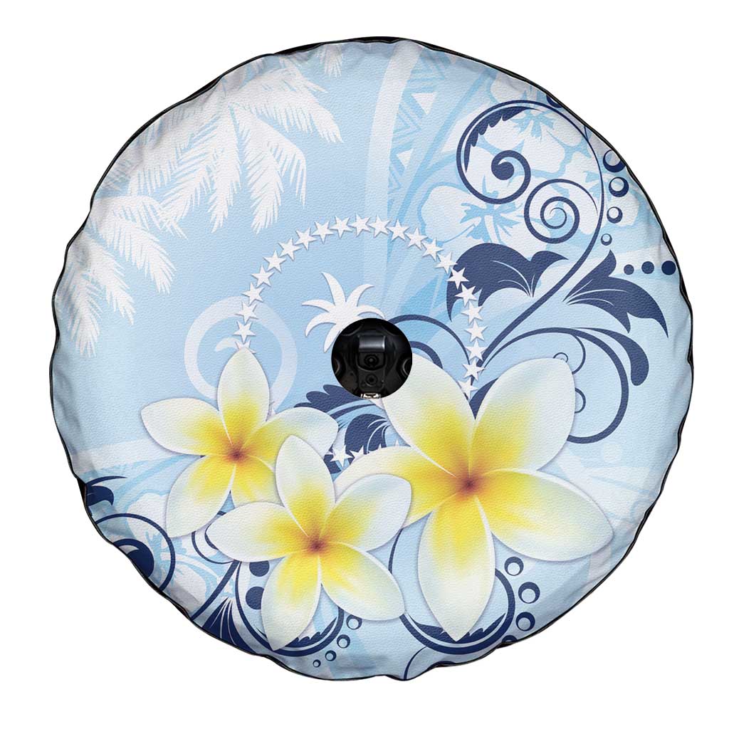 FSM Chuuk Constitution Day Spare Tire Cover Polynesian Curves Plumeria - Polynesian Pride