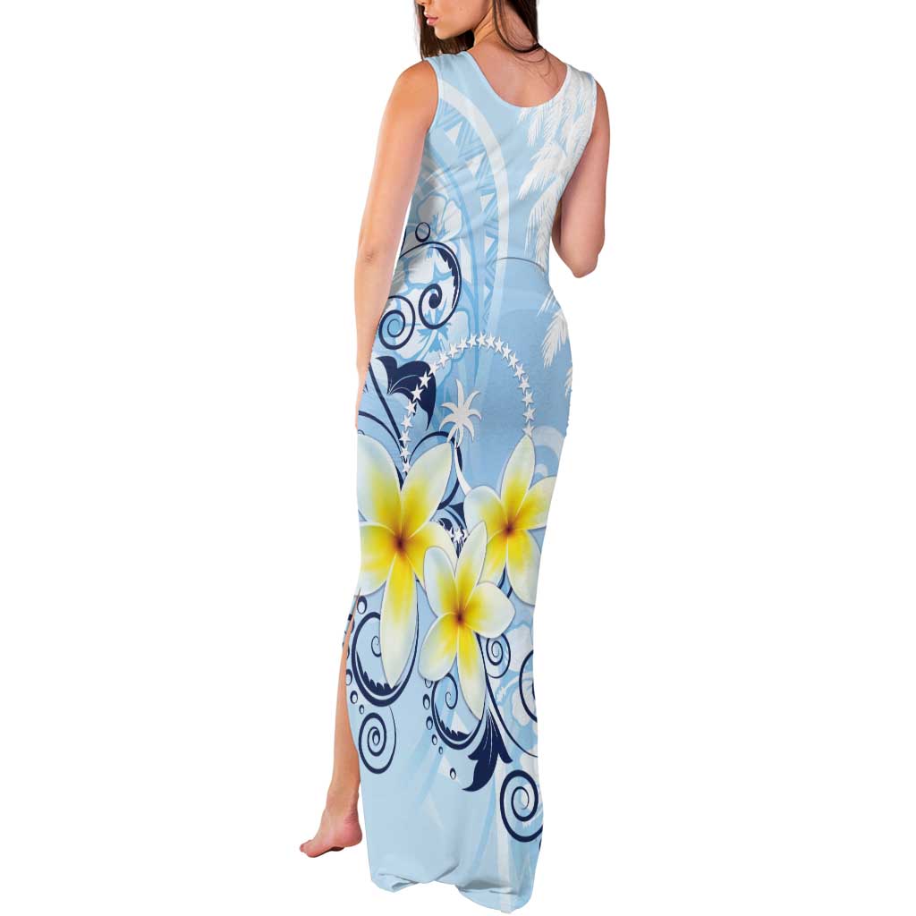 FSM Chuuk Constitution Day Tank Maxi Dress Polynesian Curves Plumeria - Polynesian Pride