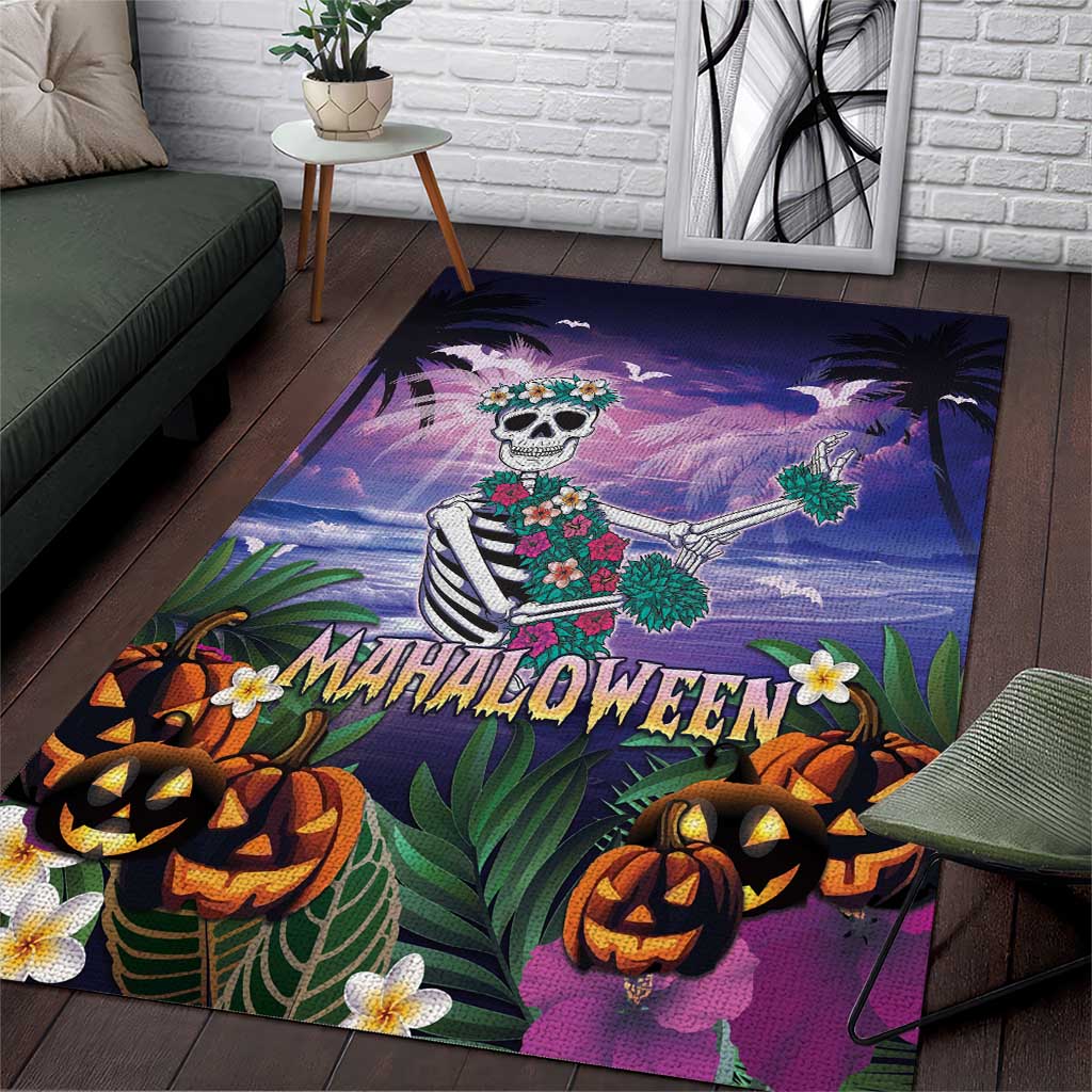 Happy Hulaween Area Rug Mahaloween Skeleton Dancing