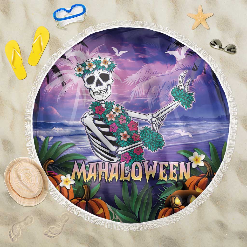 Happy Hulaween Beach Blanket Mahaloween Skeleton Dancing