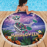 Happy Hulaween Beach Blanket Mahaloween Skeleton Dancing LT05 - Polynesian Pride