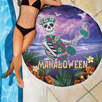 Happy Hulaween Beach Blanket Mahaloween Skeleton Dancing LT05 - Polynesian Pride