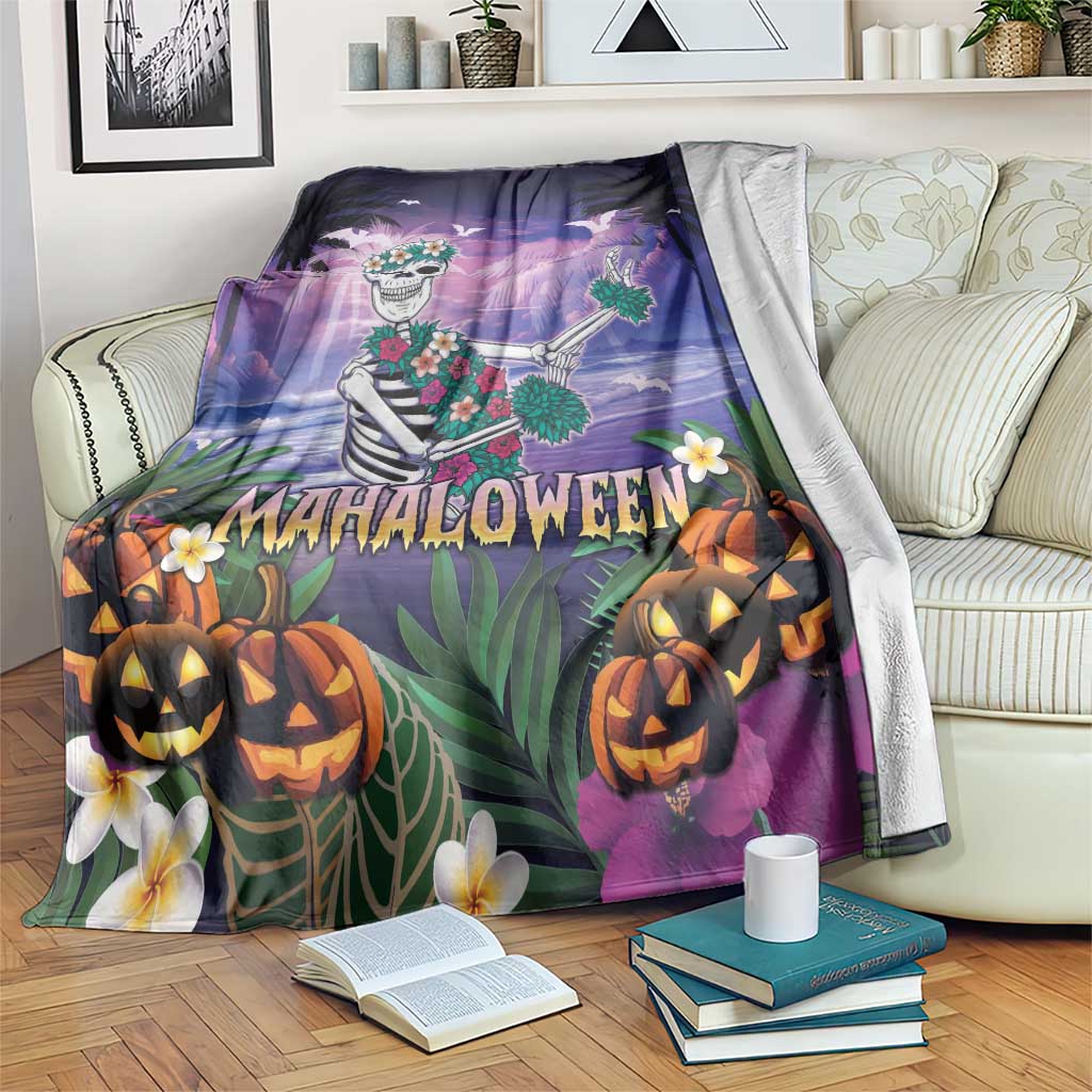 Happy Hulaween Blanket Mahaloween Skeleton Dancing LT05 Purple - Polynesian Pride