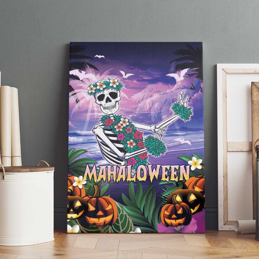 Happy Hulaween Canvas Wall Art Mahaloween Skeleton Dancing LT05 - Polynesian Pride