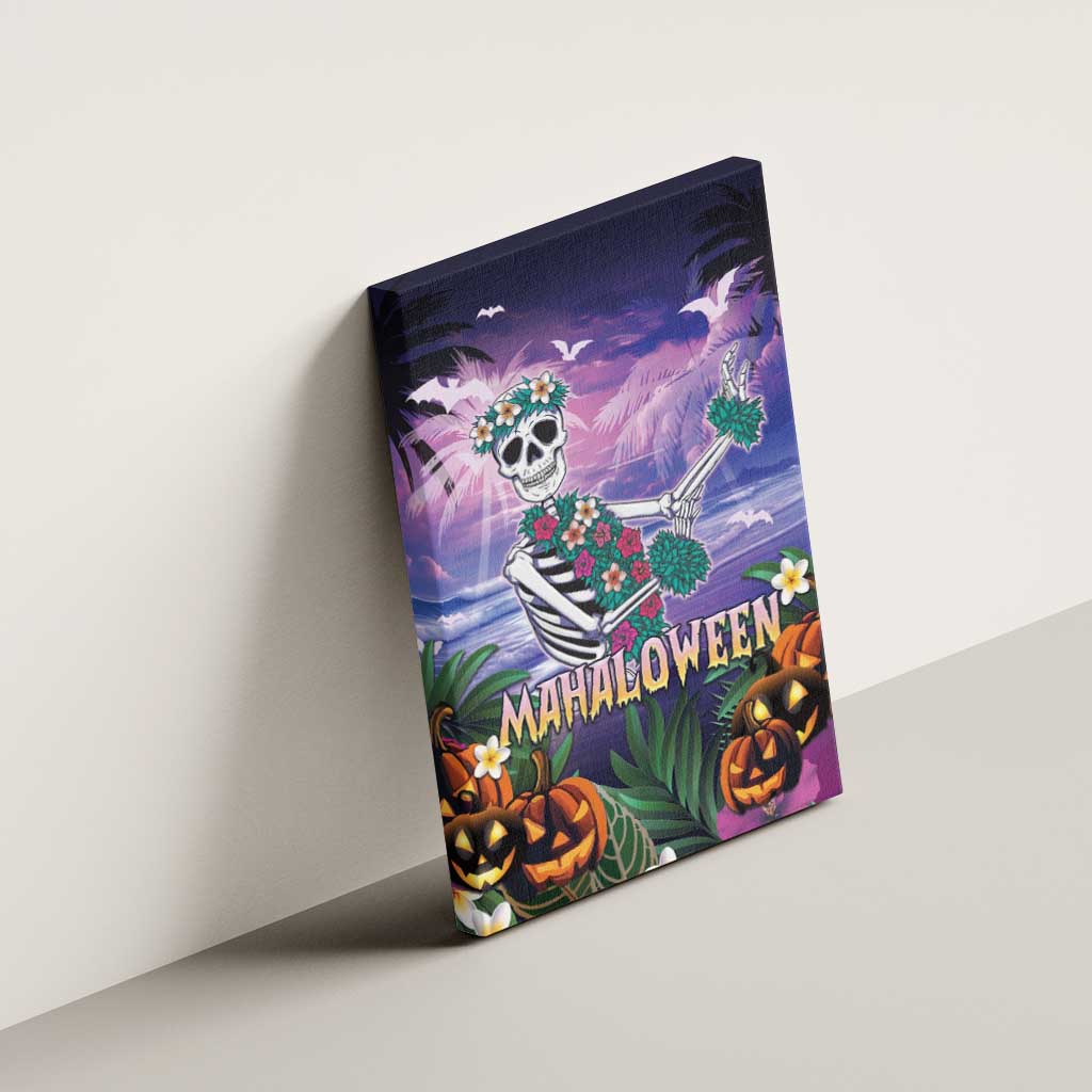 Happy Hulaween Canvas Wall Art Mahaloween Skeleton Dancing LT05 - Polynesian Pride