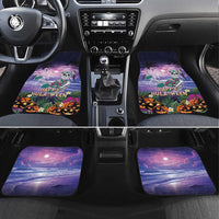 Happy Hulaween Car Mats Mahaloween Skeleton Dancing LT05 Set 4pcs Purple - Polynesian Pride