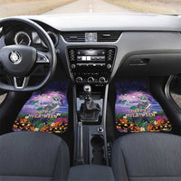 Happy Hulaween Car Mats Mahaloween Skeleton Dancing LT05 Set 2pcs - Front Purple - Polynesian Pride