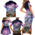 Happy Hulaween Family Matching Short Sleeve Bodycon Dress and Hawaiian Shirt Mahaloween Skeleton Dancing