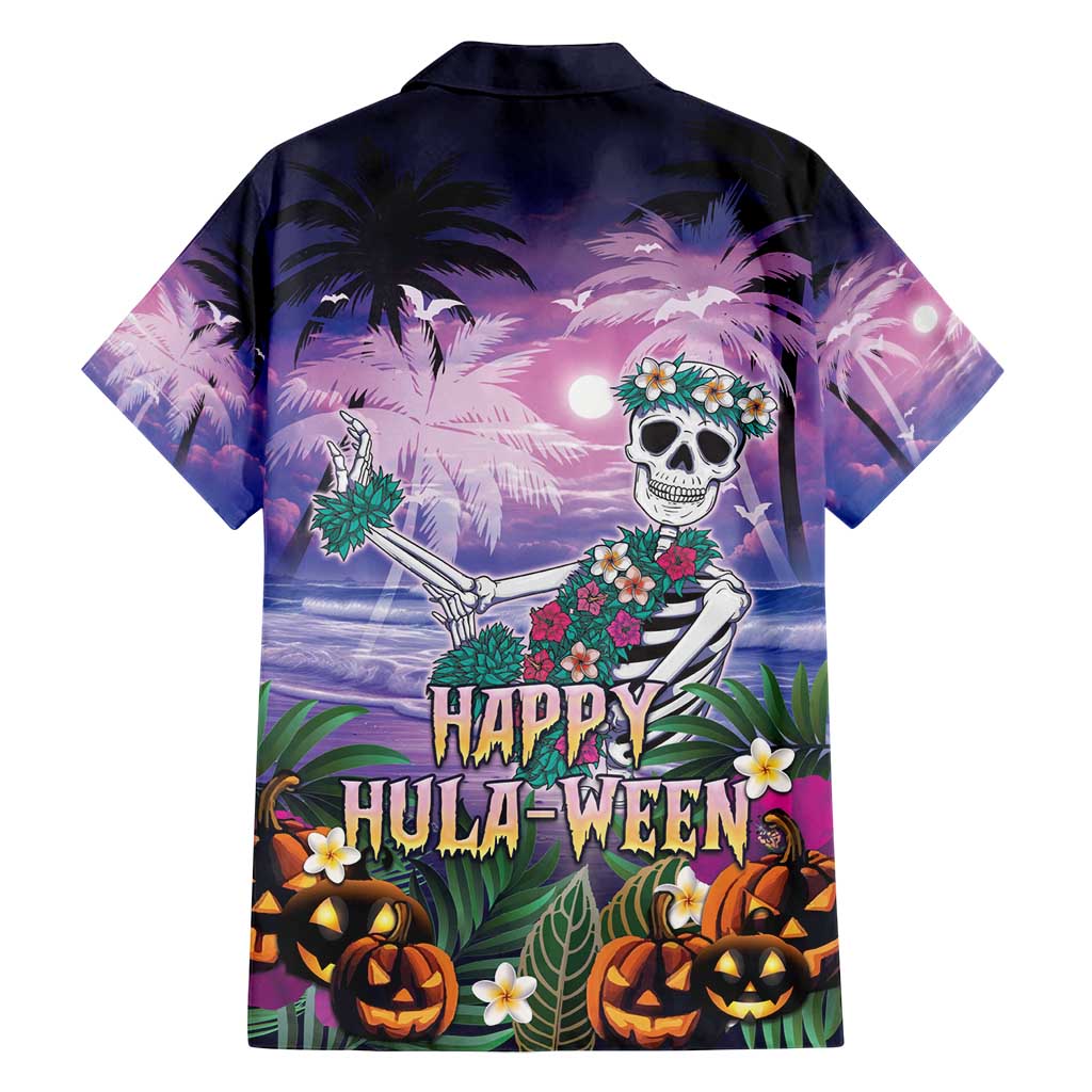 Happy Hulaween Family Matching Summer Maxi Dress and Hawaiian Shirt Mahaloween Skeleton Dancing