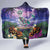 Happy Hulaween Hooded Blanket Mahaloween Skeleton Dancing