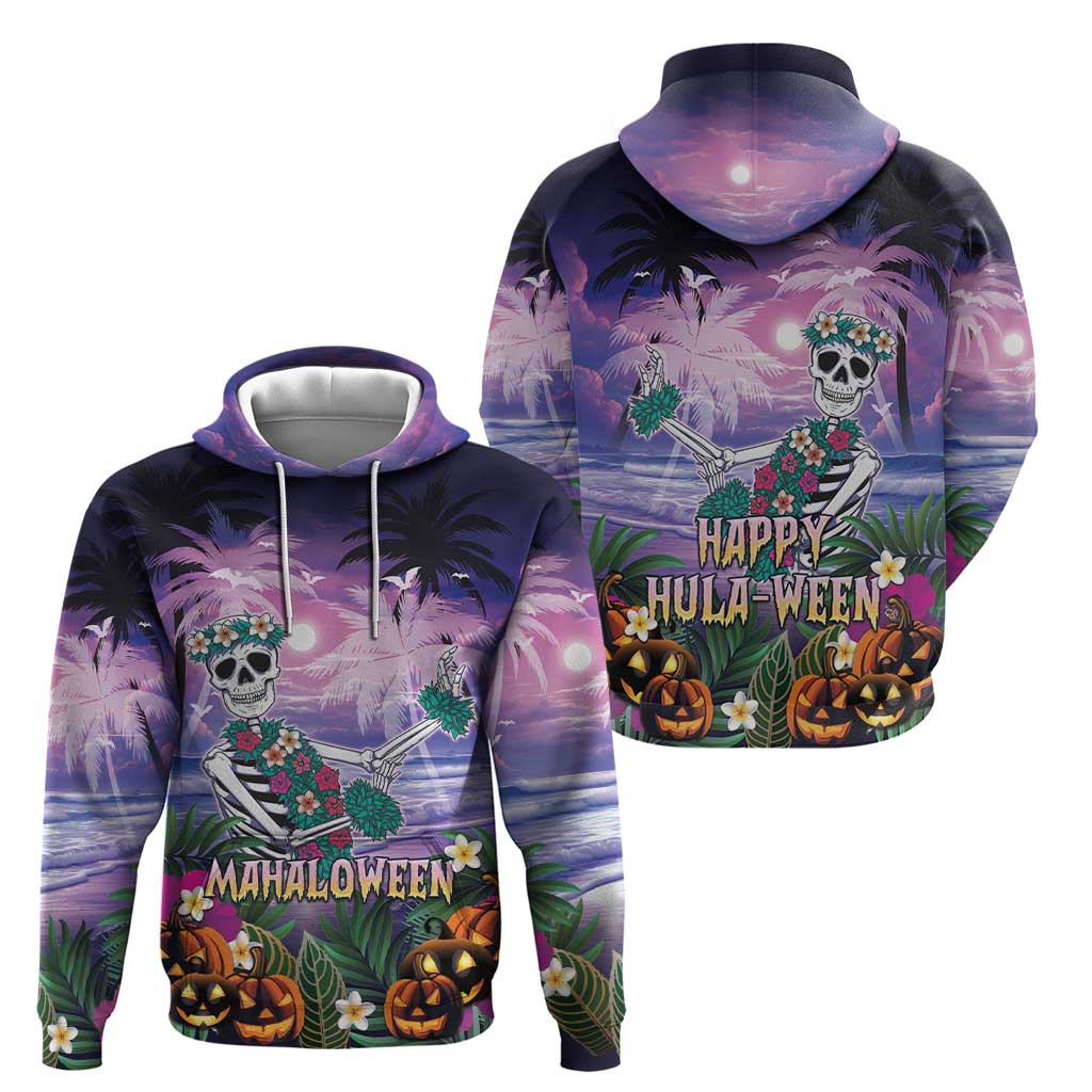 Happy Hulaween Hoodie Mahaloween Skeleton Dancing LT05 - Polynesian Pride