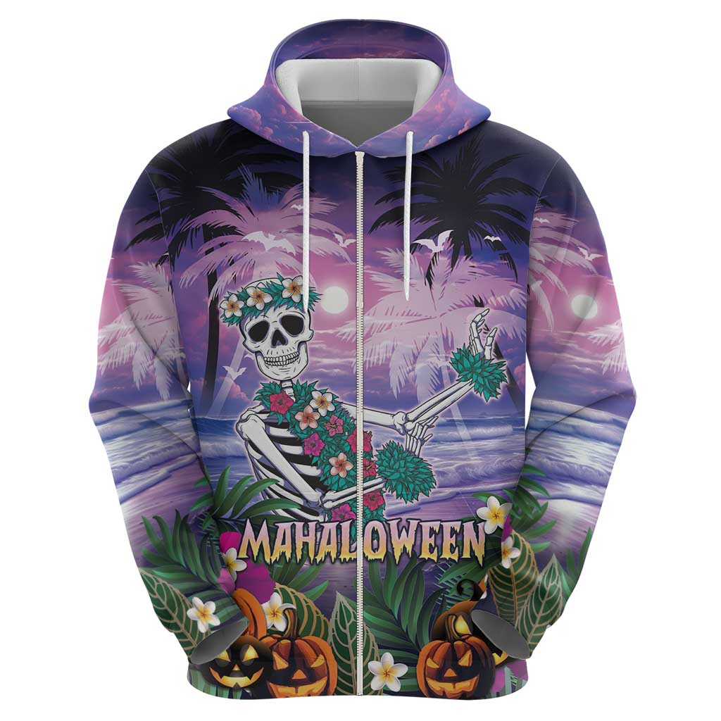 Happy Hulaween Hoodie Mahaloween Skeleton Dancing LT05 - Polynesian Pride