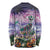 Happy Hulaween Long Sleeve Shirt Mahaloween Skeleton Dancing