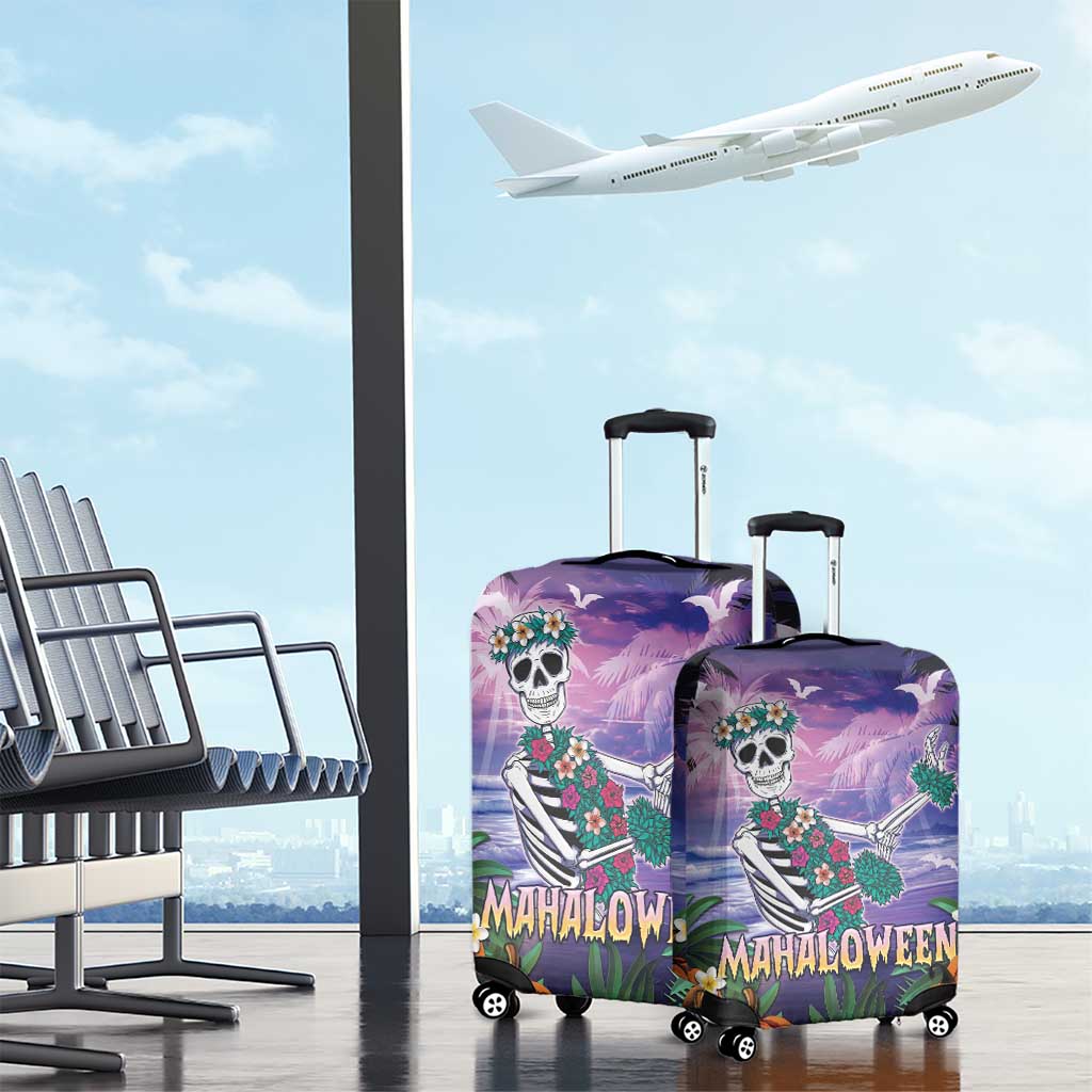 Happy Hulaween Luggage Cover Mahaloween Skeleton Dancing