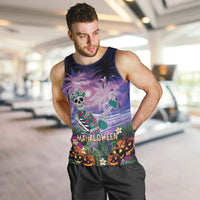 Happy Hulaween Men Tank Top Mahaloween Skeleton Dancing LT05 Purple - Polynesian Pride