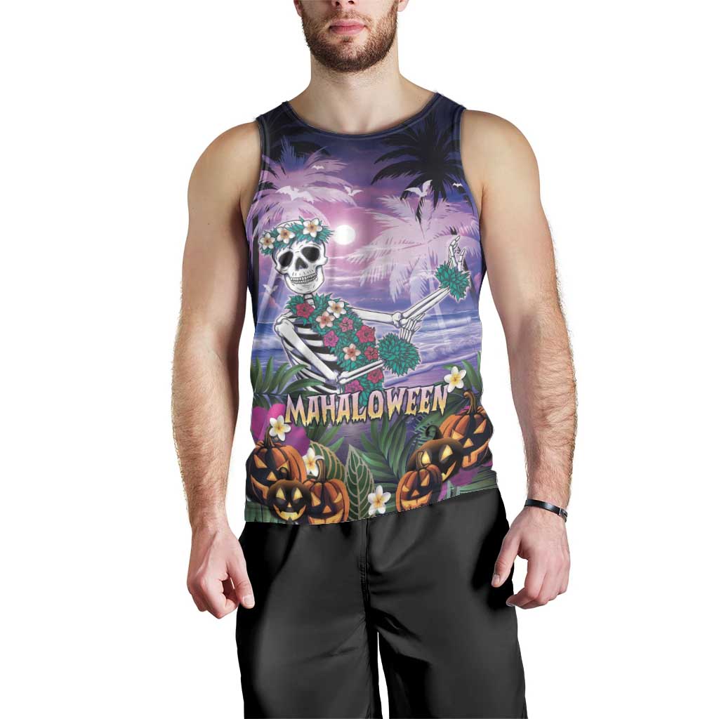 Happy Hulaween Men Tank Top Mahaloween Skeleton Dancing LT05 - Polynesian Pride