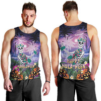 Happy Hulaween Men Tank Top Mahaloween Skeleton Dancing LT05 - Polynesian Pride