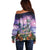 Happy Hulaween Off Shoulder Sweater Mahaloween Skeleton Dancing