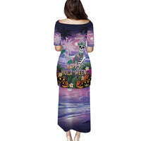 Happy Hulaween Puletasi Mahaloween Skeleton Dancing LT05 - Polynesian Pride