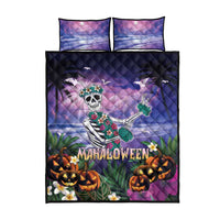 Happy Hulaween Quilt Bed Set Mahaloween Skeleton Dancing LT05 - Polynesian Pride