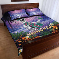 Happy Hulaween Quilt Bed Set Mahaloween Skeleton Dancing LT05 - Polynesian Pride