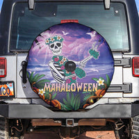 Happy Hulaween Spare Tire Cover Mahaloween Skeleton Dancing LT05 Purple - Polynesian Pride