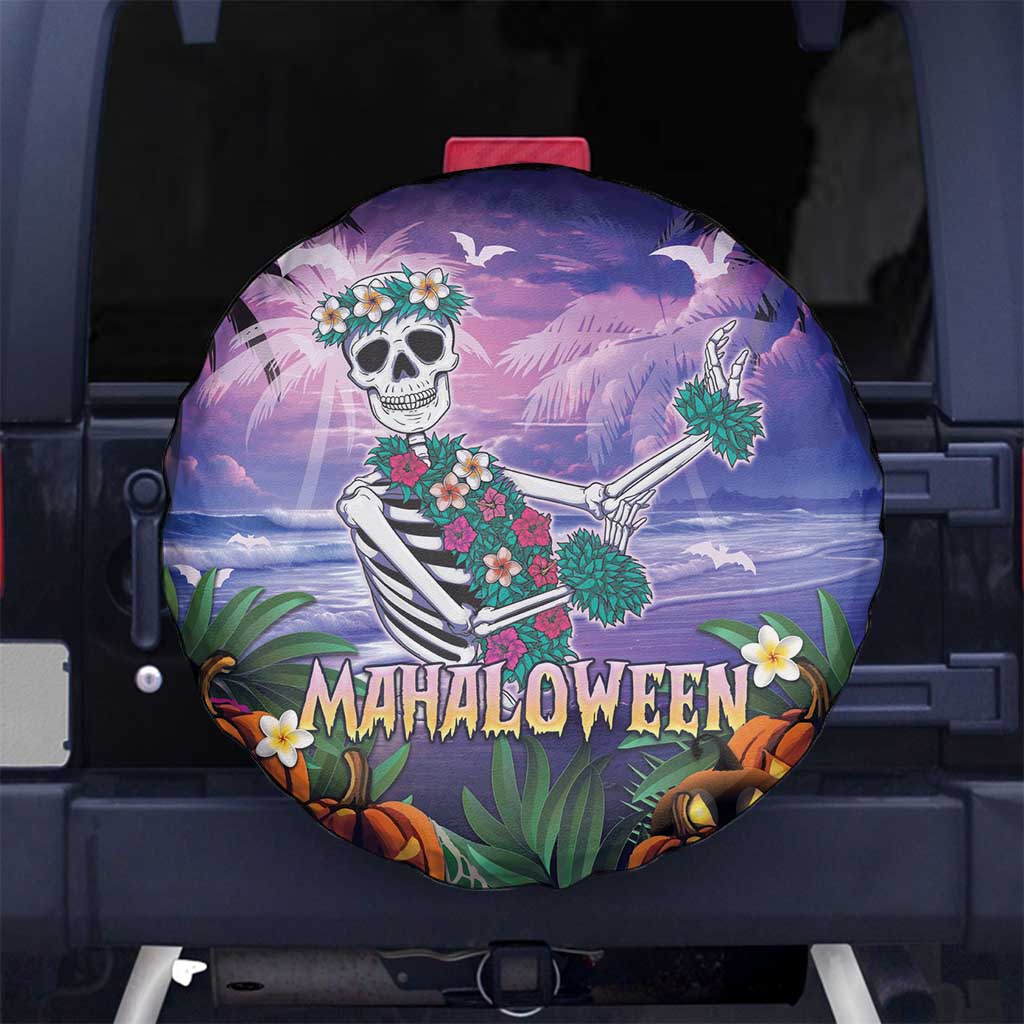 Happy Hulaween Spare Tire Cover Mahaloween Skeleton Dancing LT05 - Polynesian Pride