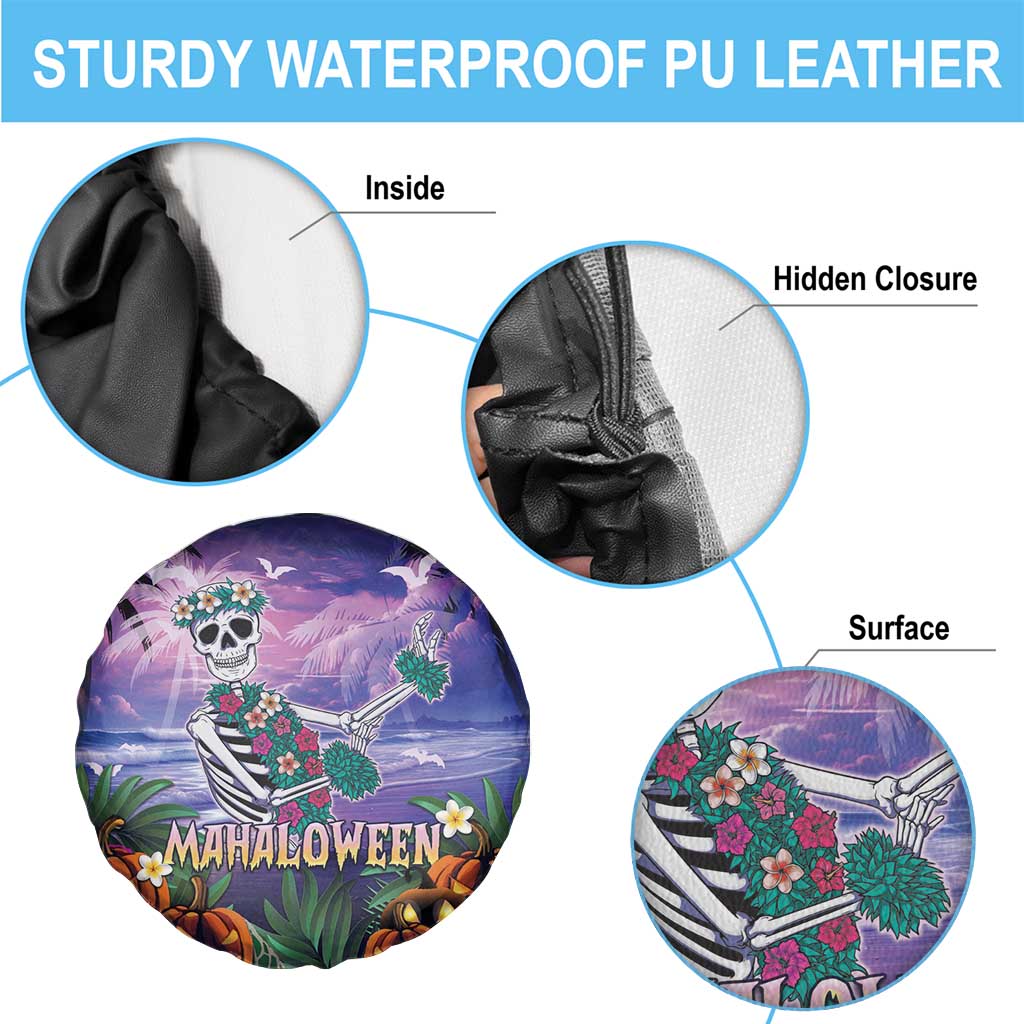 Happy Hulaween Spare Tire Cover Mahaloween Skeleton Dancing LT05 - Polynesian Pride