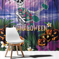 Happy Hulaween Window Curtain Mahaloween Skeleton Dancing LT05 - Polynesian Pride