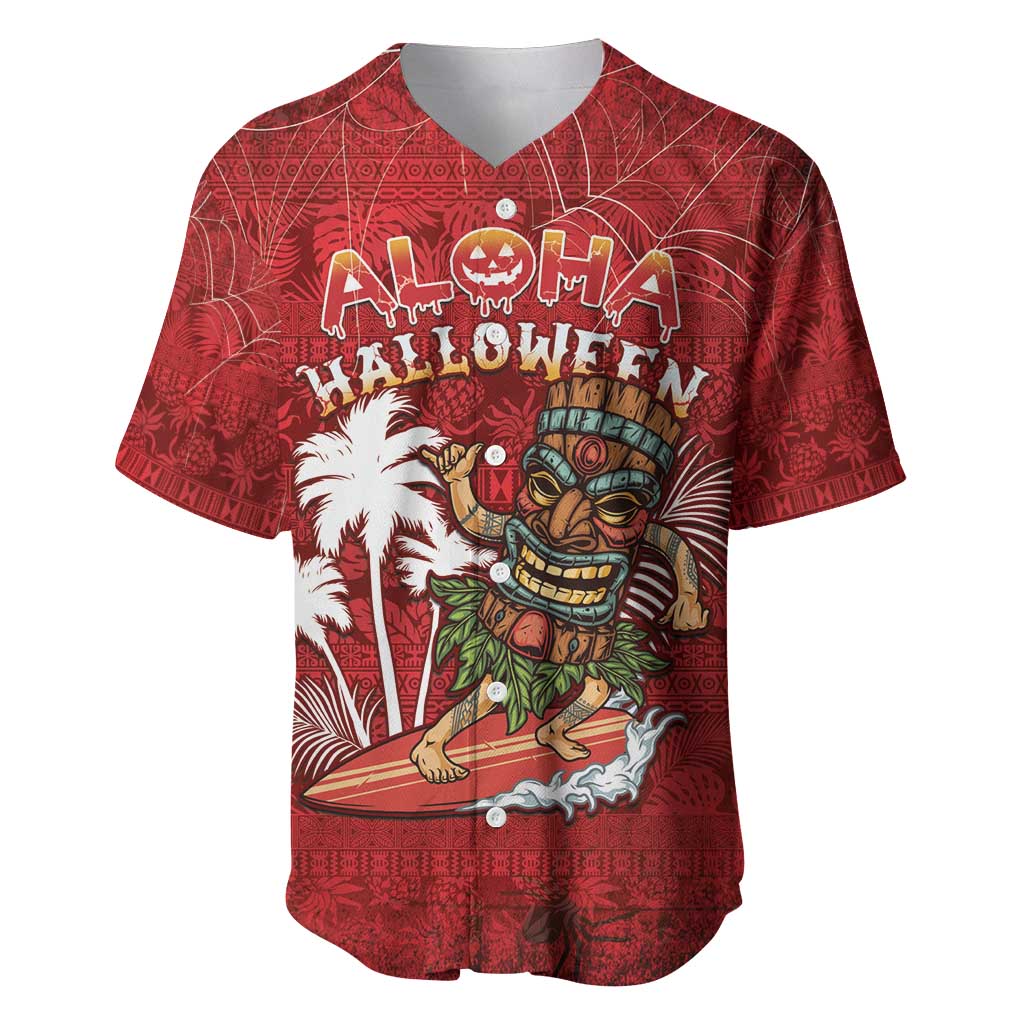 Personalised Aloha Halloween Baseball Jersey Skeleton Surfing