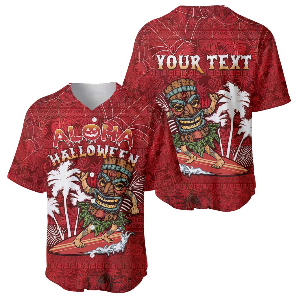Personalised Aloha Halloween Baseball Jersey Skeleton Surfing
