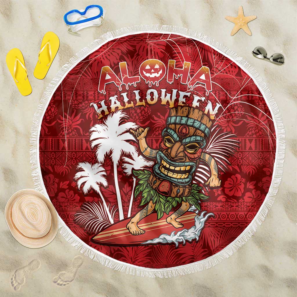 Aloha Halloween Beach Blanket Skeleton Surfing