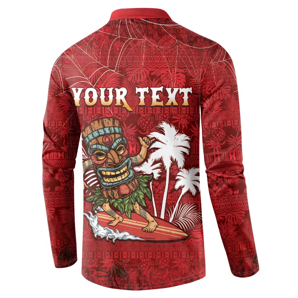 Personalised Aloha Halloween Button Sweatshirt Skeleton Surfing LT05 - Polynesian Pride