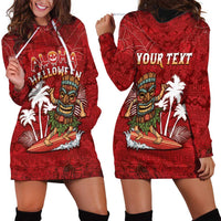 Personalised Aloha Halloween Hoodie Dress Skeleton Surfing LT05 - Polynesian Pride
