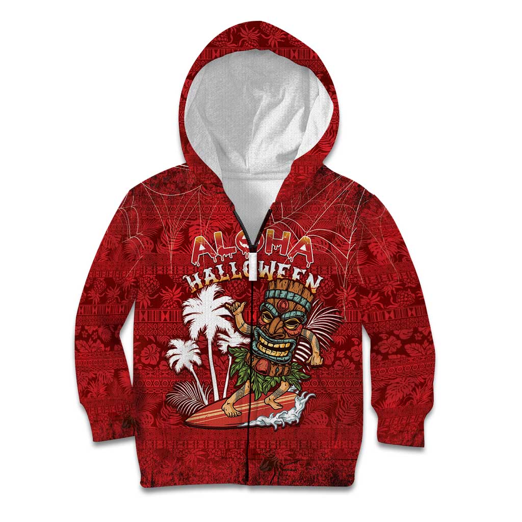 Personalised Aloha Halloween Kid Hoodie Skeleton Surfing
