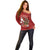 Personalised Aloha Halloween Off Shoulder Sweater Skeleton Surfing