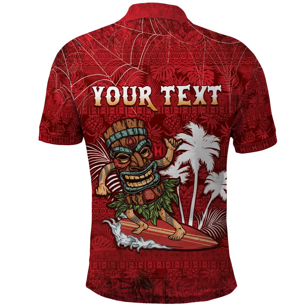 Personalised Aloha Halloween Polo Shirt Skeleton Surfing