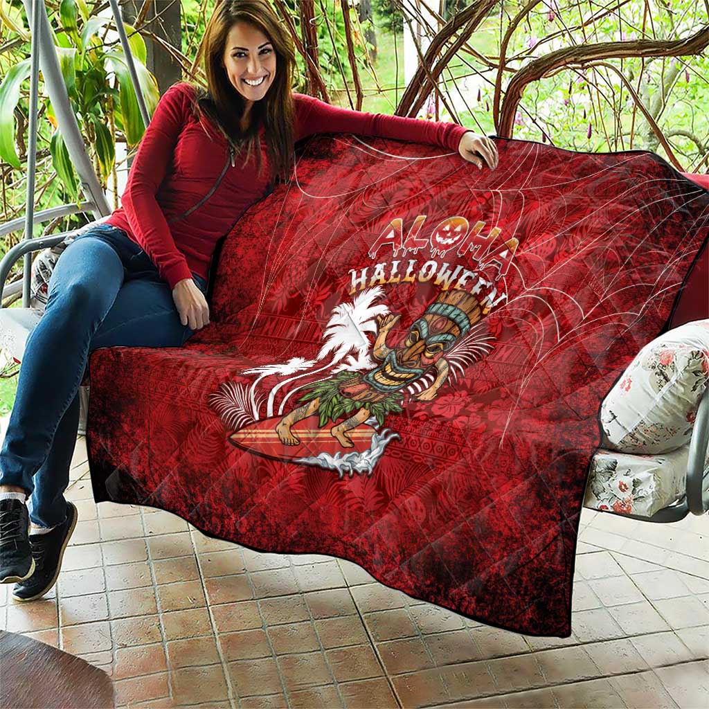 Aloha Halloween Quilt Skeleton Surfing