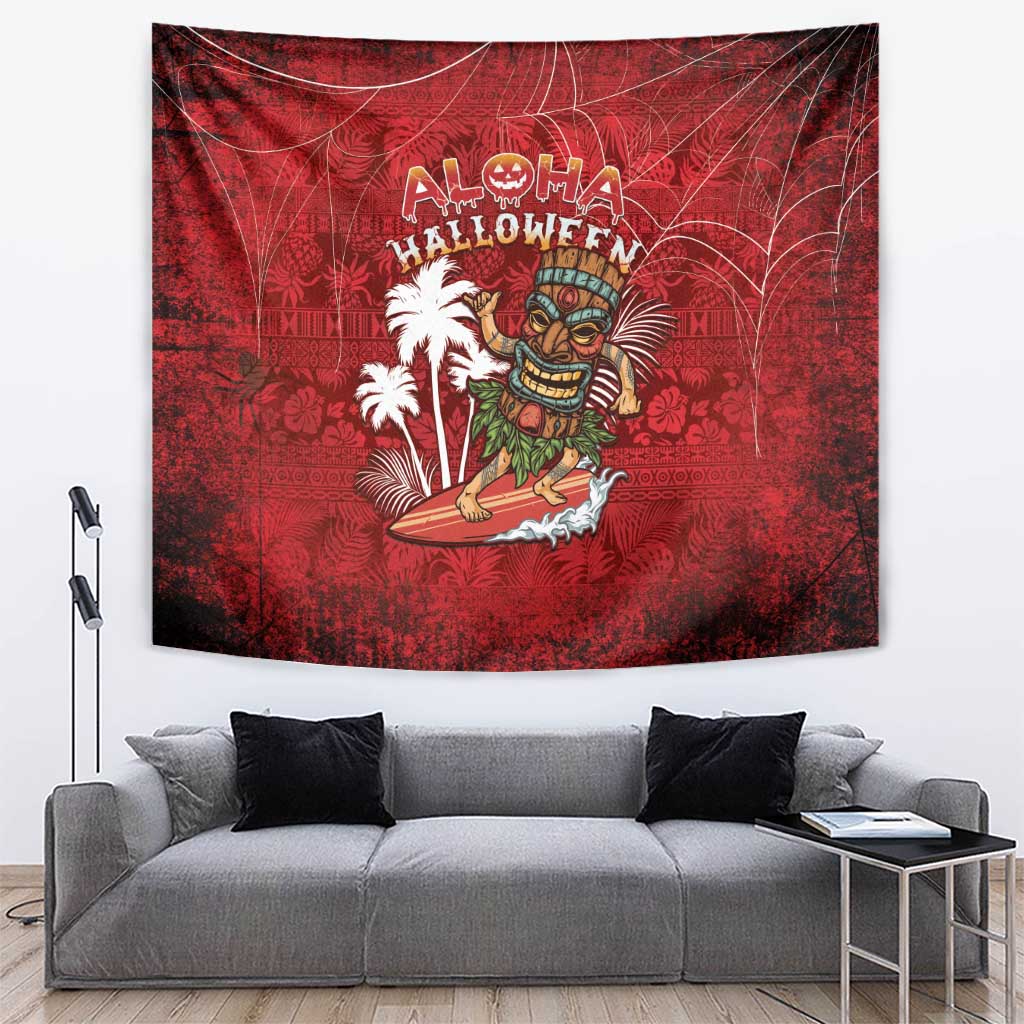 Aloha Halloween Tapestry Skeleton Surfing