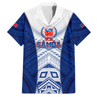 Custom Samoa Rugby Family Matching Summer Maxi Dress and Hawaiian Shirt 2023 Pacific Championships Polynesian Pattern LT05 Dad's Shirt - Short Sleeve Blue - Polynesian Pride