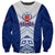 Custom Samoa Rugby Sweatshirt 2023 Pacific Championships Polynesian Pattern LT05 Unisex Blue - Polynesian Pride