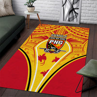Papua New Guinea Rugby Area Rug 2023 Pacific Championships The Kumuls LT05 Yellow - Polynesian Pride