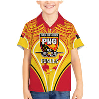 Custom Papua New Guinea Rugby Family Matching Mermaid Dress and Hawaiian Shirt 2023 Pacific Championships The Kumuls LT05 Son's Shirt Yellow - Polynesian Pride